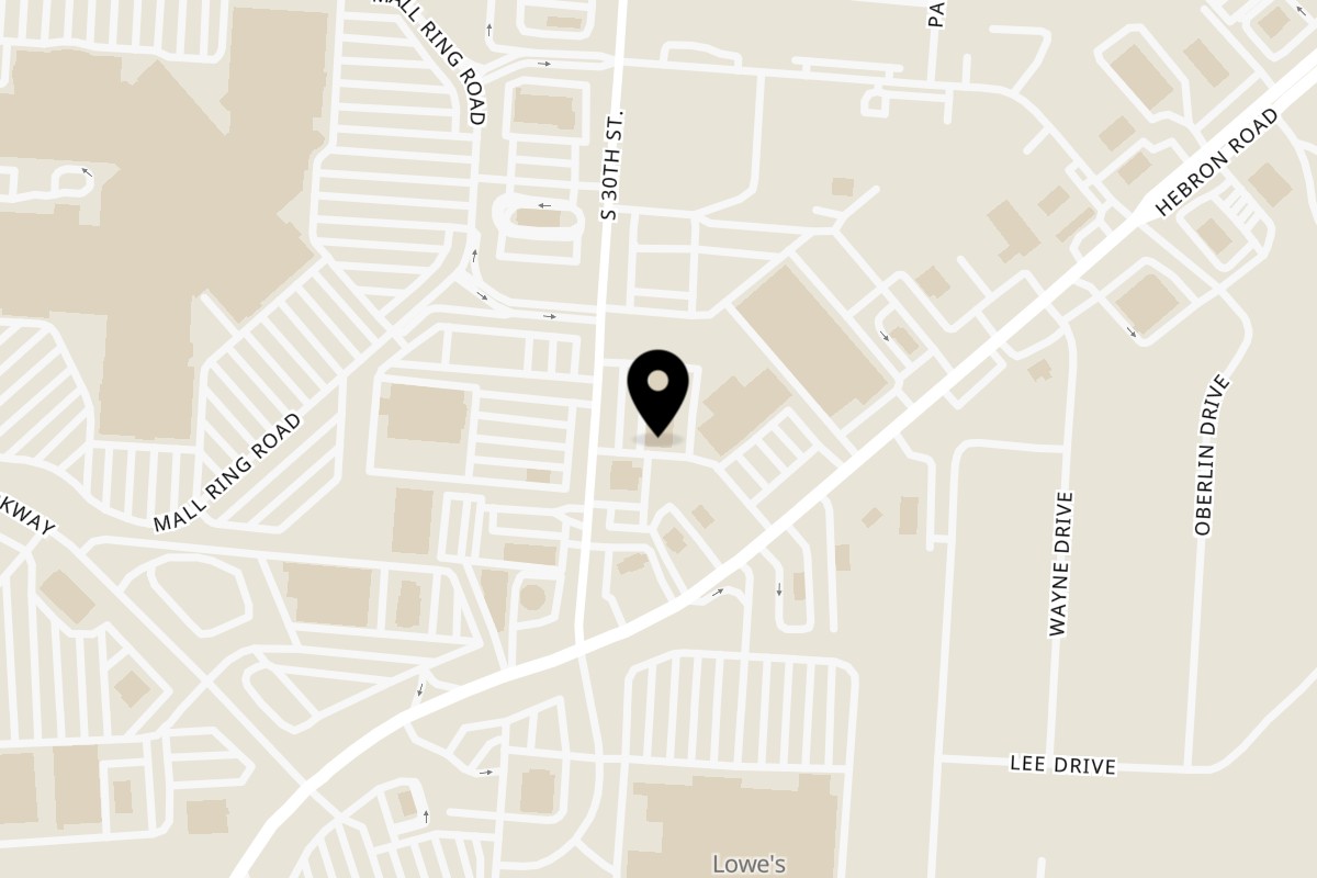 Map showing the location of Plaza Pizza Heath on 830 S 30th St in Heath